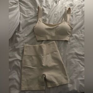 Beige work out set